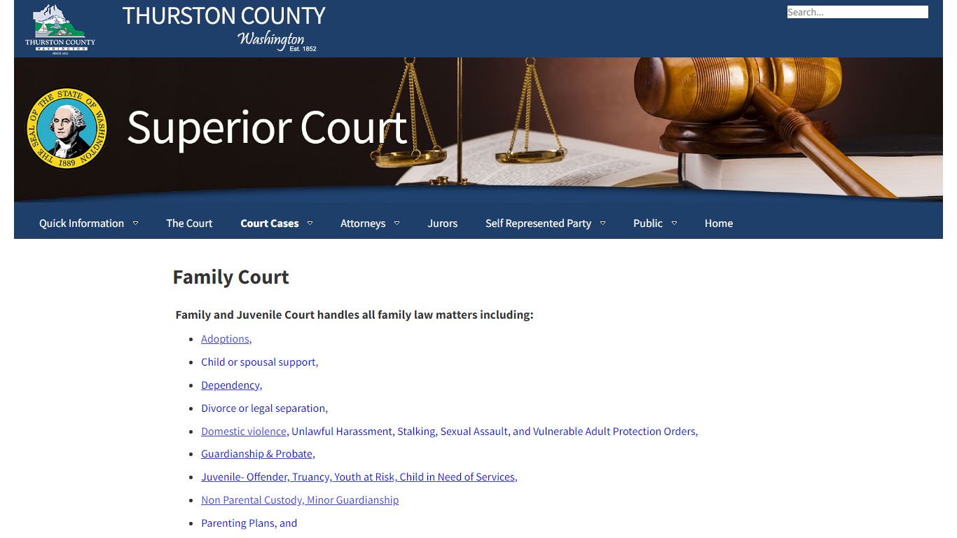 Thurston County | Superior Court | Family Court